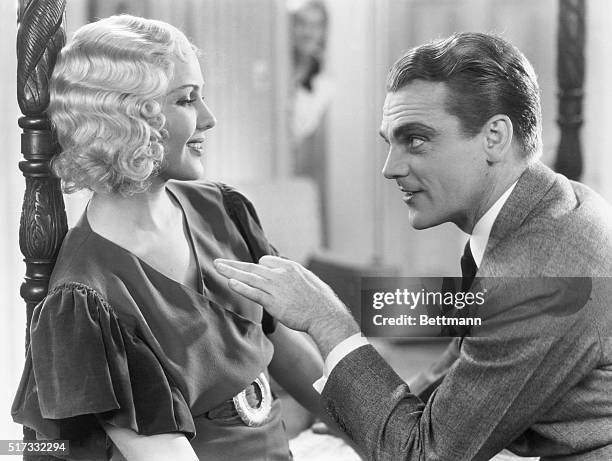 James Cagney and Mary Brian in a scene from the 1933 Warner Brothers film, Hard to Handle. Undated movie still.