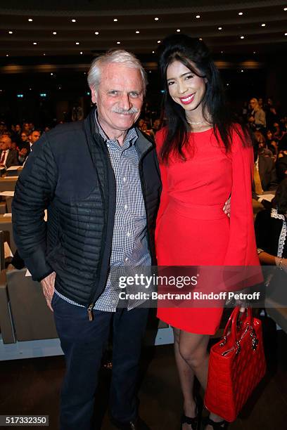 Photographer Yann Arthus-Bertrand and Rani Vanouska T. Modely aka Vanessa Modely attend the "L'Oreal-UNESCO Awards 2016 For Women in Science...