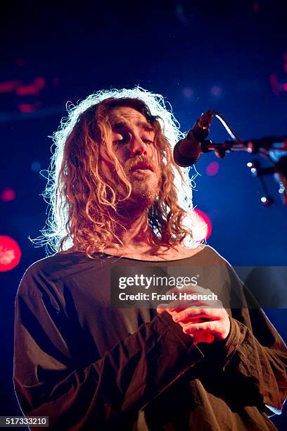 Australian singer Matt Corby performs live during a concert at the Astra on March 24, 2016 in Berlin, Germany.