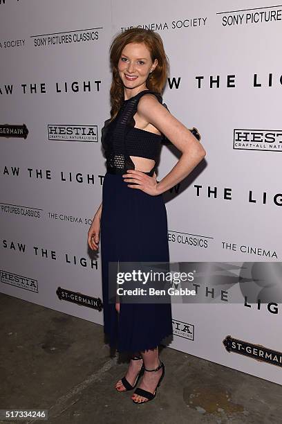 Actress Wrenn Schmidt attends The Cinema Society with Hestia & St-Germain host a screening of Sony Pictures Classics' 'I Saw the Light' at Metrograph...