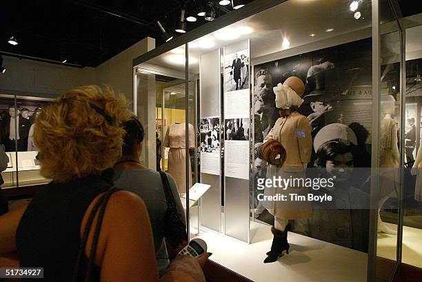 Visitors tour the Jacqueline Kennedy: The White House Years - Selections from the John F. Kennedy Library and Museum at the Field Museum November 12,...
