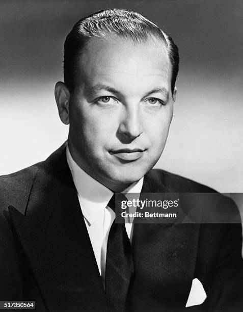 Robert Sarnoff at age 35, son of NBC Boar Chaiman, David Sarnoff, after he was named executive Vice-President of NBC. Head and Shoulders photograph,...