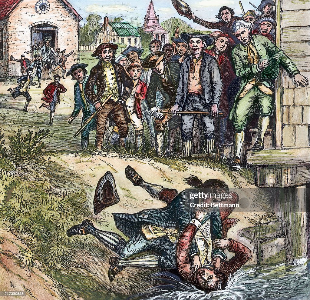 Illustration of a Fight During Shays's Rebellion