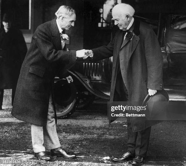 Thomas Edison Shaking Hands with Henry Ford
