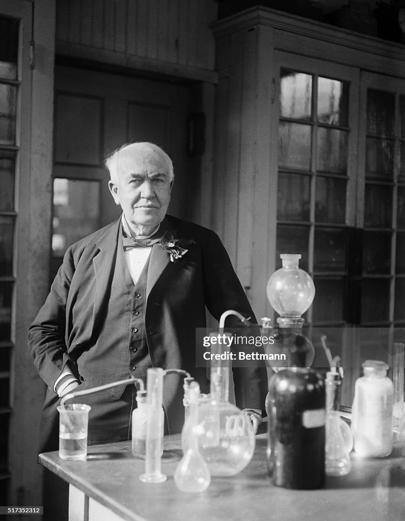 Thomas Edison In His Lab