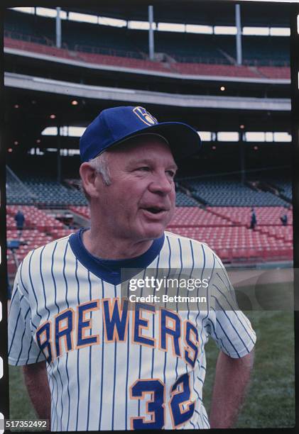 Portrait of Harvey Kuenn, manager of the Milwaukee Brewers.