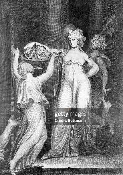Salome being presented with the head of John the Baptist, by H. Fuseli. Undated illustration.