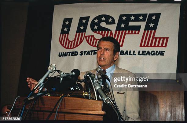 Chicago: Former Washington Redskins coach George Allen, head coach and part owner of the Chicago franchise in the United States Football League, as...