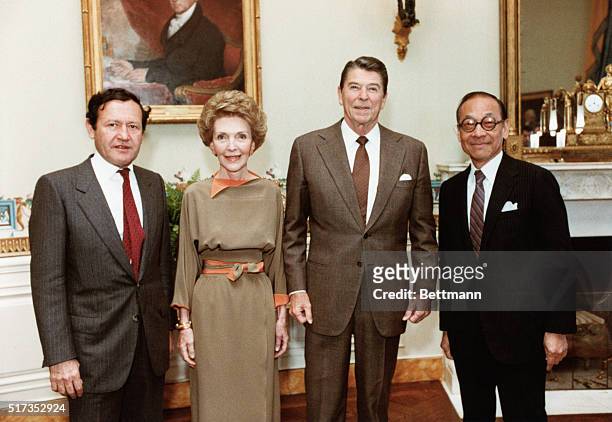 Washington, D.C.: In the White House today, President and Mrs. Ronald Reagan extend their warm congratulations to I. M. Pei , 1983 Laureate of the...