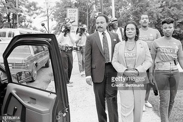 Atlanta. Members of slain civil rights leader Dr. Martin Luther King, Jr.'s family Martin Luther King, III, Coretta Scott King, son Dexter, and...