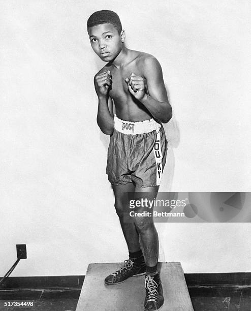 At 12-years old Cassius Clay shows his best pugilist stance.