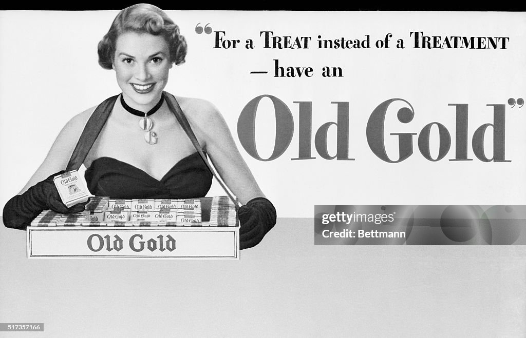 "For a Treat instead of a Treatment - have an Old Gold" Advertisement