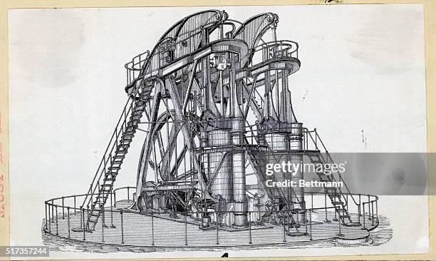 Corliss engine engraving ca. 1876. BPA2# 1509