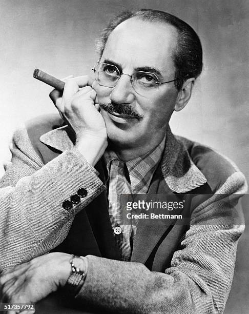 Hollywood, California: Portrait of screen and television Groucho Marx.