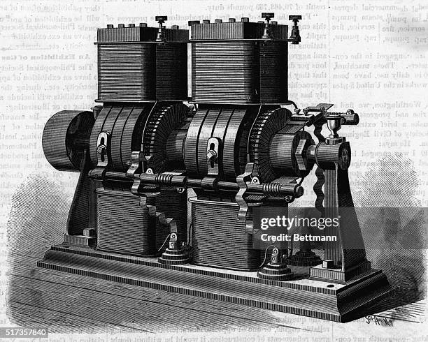 - Maxim's Dynamo-electric machine. Depicted is an illustration of an electromagnet.