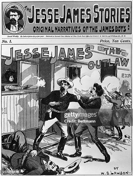 Dime novel cover "Jesse James The Outlaw." BOA 2