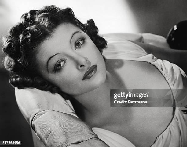 Lovely Myrna Loy, Metro-Goldwyn-Mayer star who after several weeks away from her home studio is soon to return to prepare for the third picture of...