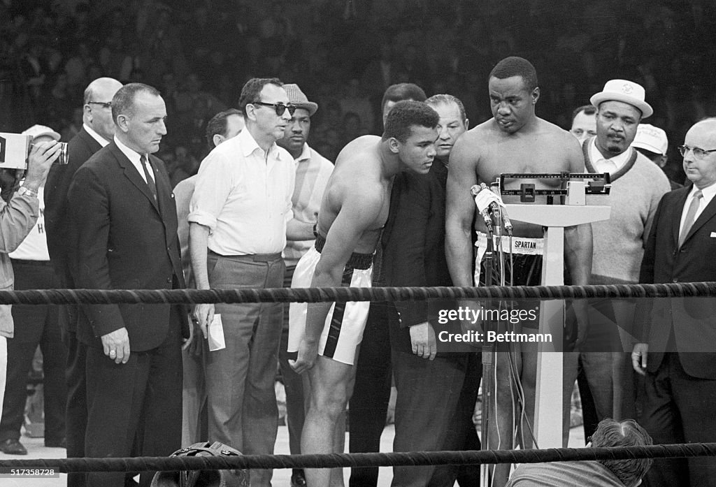 Sonny Liston and Muhammad Ali Weigh-in Before a Match