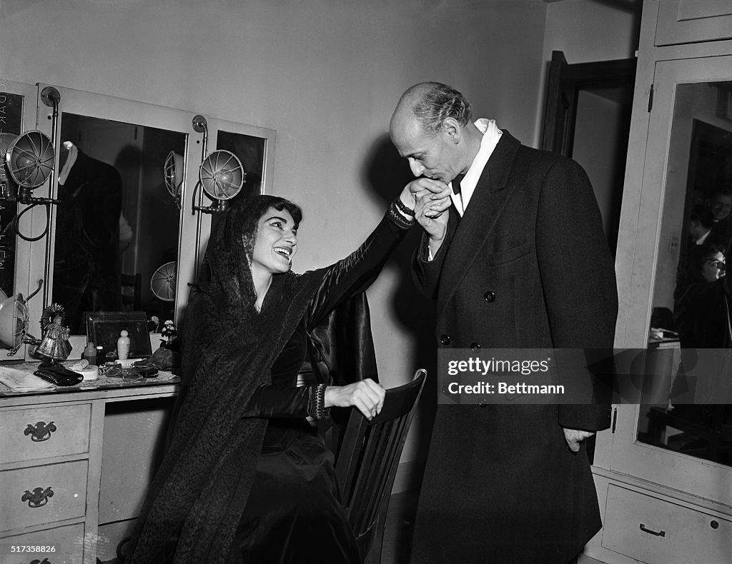 Rudolf Bing Kisses Hand Of Maria Callas