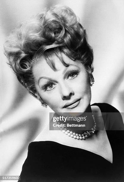 Headshot of comedienne Lucille Ball. Publicity photo, filed .