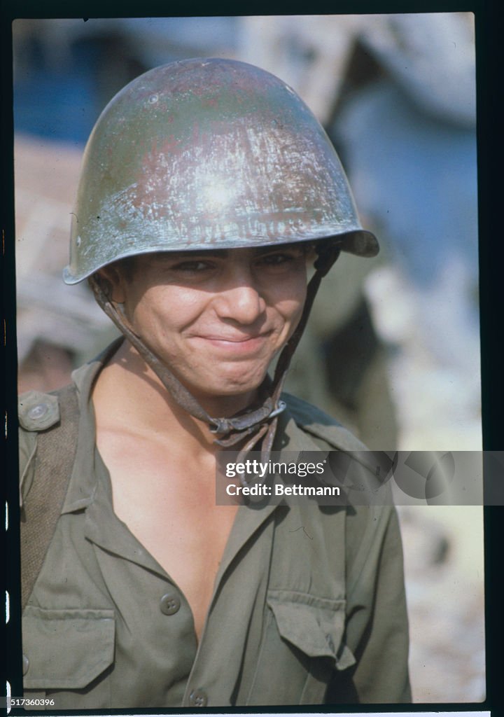 Portrait of Smiling Soldier in Beirut