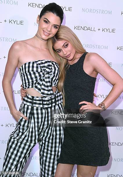 Kendall Jenner And Kylie Jenner Celebrate Kendall + Kylie Collection At Nordstrom Private Luncheon at Chateau Marmont on March 24, 2016 in Los...