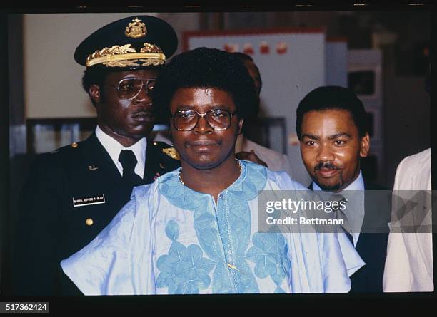 Washington, DC: Samuel Doe, President of Liberia in Washington with Marion Barry, Mayor of Washington, D. C.