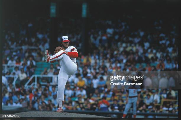 Chicago: Chicago White Sox pitcher Lamarr Hoyt pitching in White Sox-California Angels game. Hoyt won his 20 tonight and became first 20 game winner...