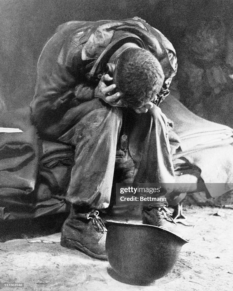 American Soldier Weeping After Battle