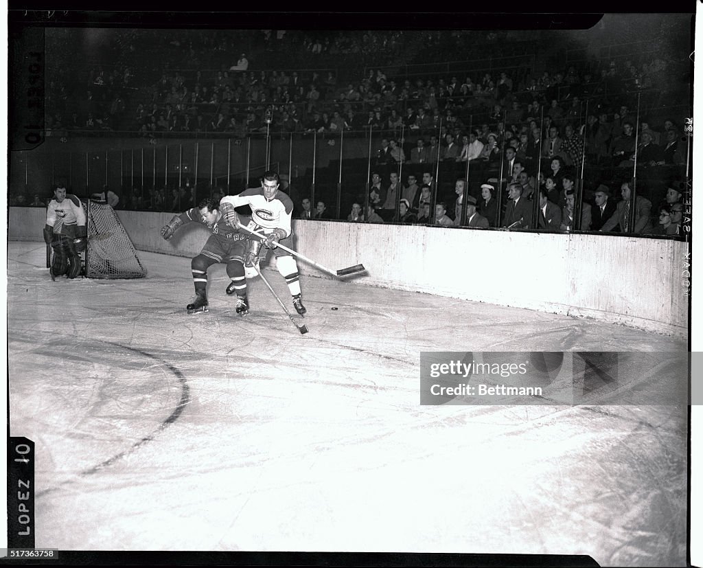 Maurice Richard in Hockey Action