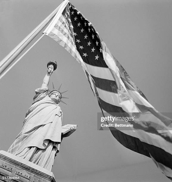 This photo shows ceremonies marking the 75th anniversary of the statue at Liberty Island.