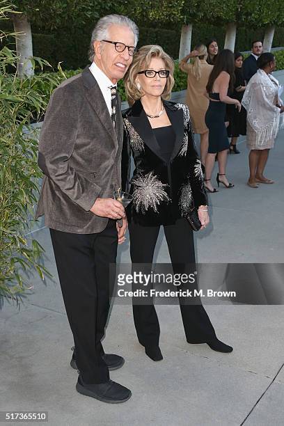 Richard Perry and actress Jane Fonda attend UCLA IOES celebration of the Champions of our Planet's Future on March 24, 2016 in Beverly Hills,...