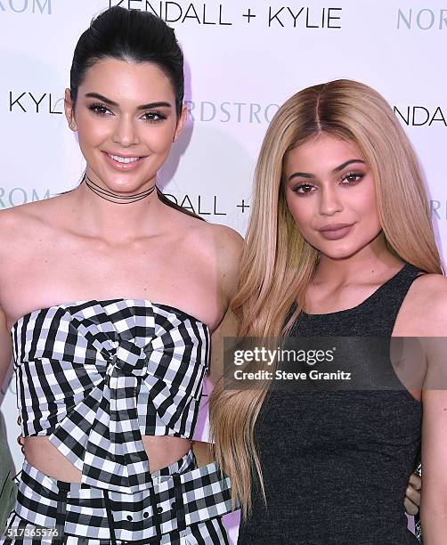 Kendall Jenner And Kylie Jenner Celebrate Kendall + Kylie Collection At Nordstrom Private Luncheon at Chateau Marmont on March 24, 2016 in Los...