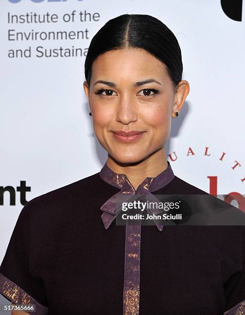 Actress Julia Jones attends UCLA Institute of the Environment and Sustainability annual Gala on March 24, 2016 in Beverly Hills, California.