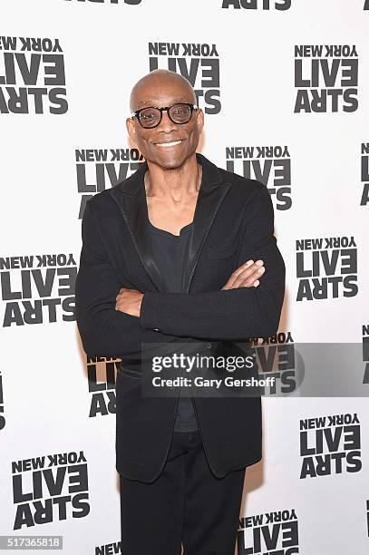 Dancer/choreographer Bill T. Jones attends the 2016 New York Live Arts Gala at the Museum of Jewish Heritage on March 24, 2016 in New York City.