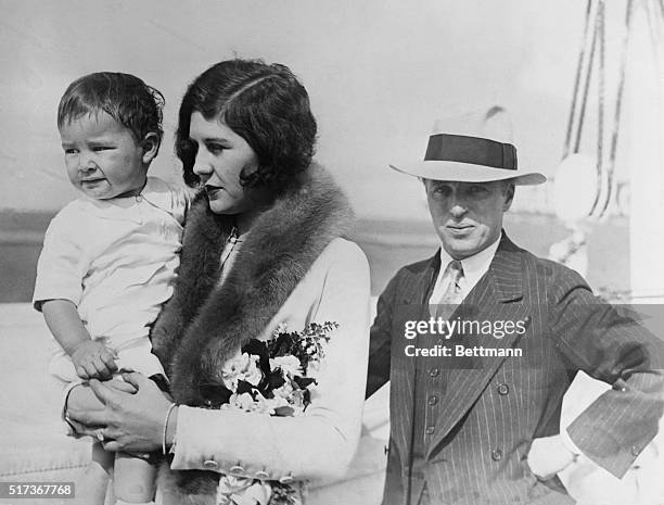 Mrs. Charlie Chaplin And Son Sail For Honolulu. Photo shows Mr. And Mrs. Chaplin and son. When Mrs. Charles Chaplin and Charles Jr. Sailed for...