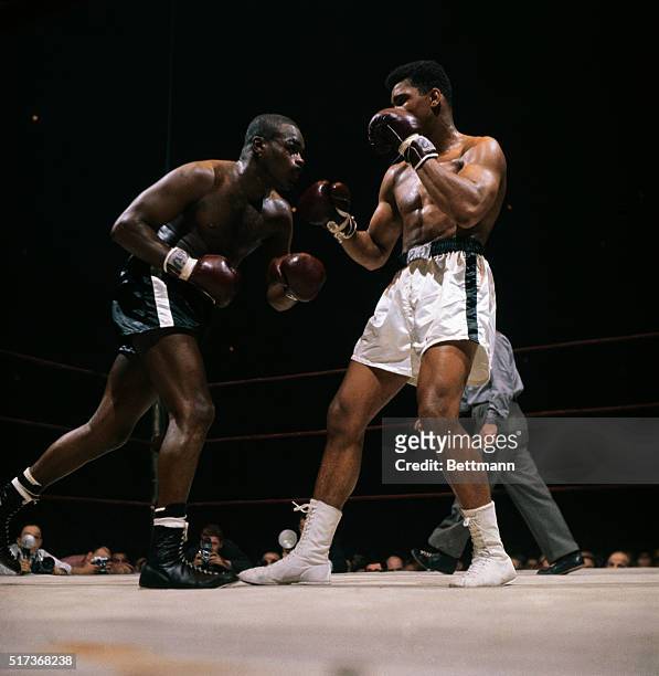 Madison Square Garden, NY: Cassius Clay fight action with Doug Jones.