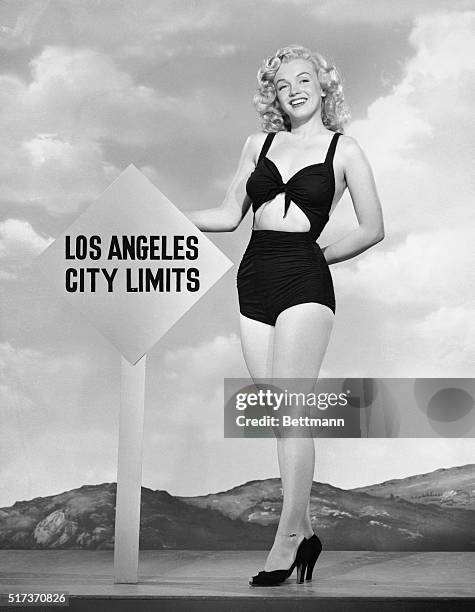 Marilyn Monroe Posing in Bathing Suit