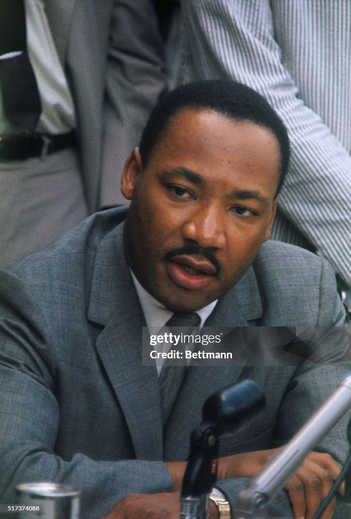 Martin Luther King, Jr. Speaking at News Conference