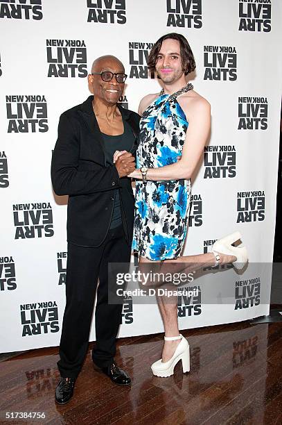 Bill T. Jones and Jacob Tobia attend the New York Live Arts 2016 Gala at the Museum of Jewish Heritage on March 24, 2016 in New York City.