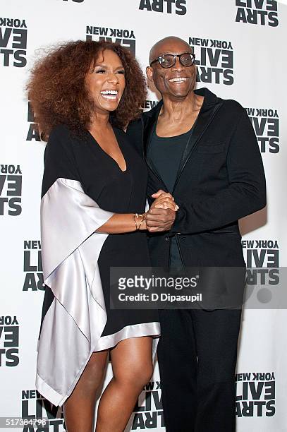 Janet Mock and Bill T. Jones attend the New York Live Arts 2016 Gala at the Museum of Jewish Heritage on March 24, 2016 in New York City.
