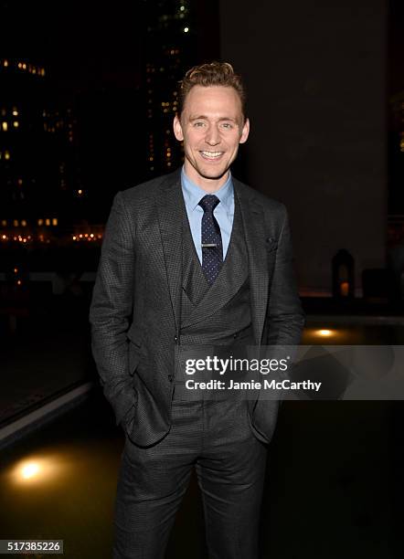 Actor Tom Hiddleston attends the after party for the screening of Sony Pictures Classics' "I Saw the Light" hosted by The Cinema Society with Hestia...