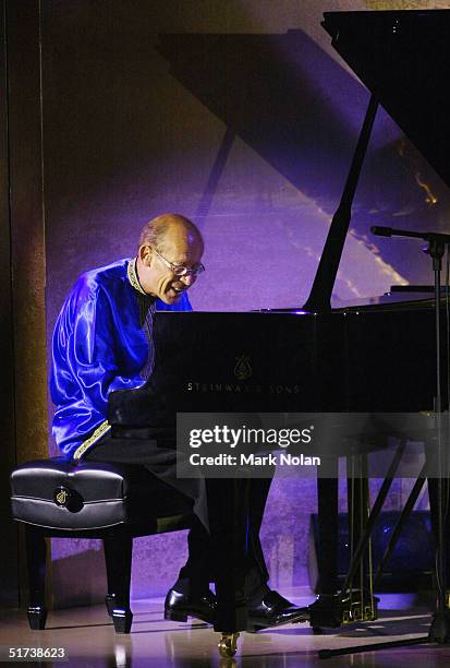 David Helfgott performs during the David Jones Launch Party at Elizabeth Street on November 13, 2004 in Sydney, Australia.