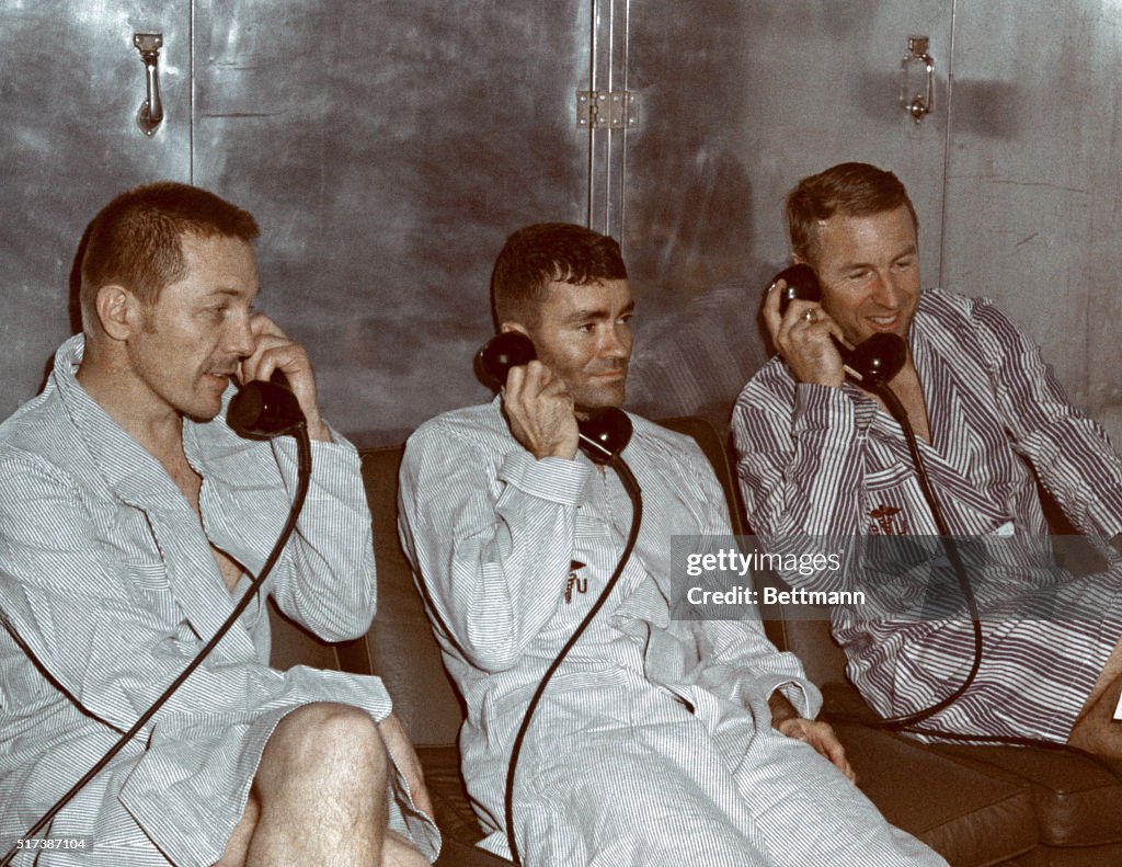 Apollo 13 Astronauts Talking on the Phone