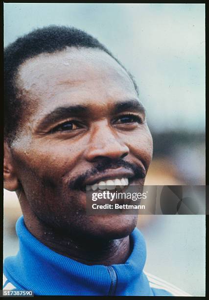Eugene, Oregon. Kipchoge Keino of Kenya, after qualifying in the Olympic tryouts. He is Kenya's 1968 Olympic Gold Medal winner for the 1500-meter...