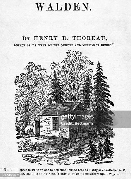 Thoreau's Hut, ten by fifteen feet. Total cost, all told, $28.12. Undated illustration. BPA2# 1564