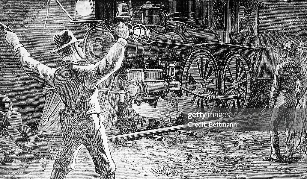 Illus.;Jesse James Waves To Train