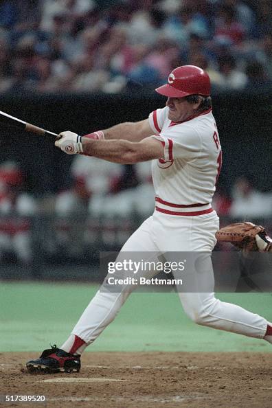 Red Roses Manager Action shot of Pete Rose, player-manager of the Cincinnati Reds, at ...