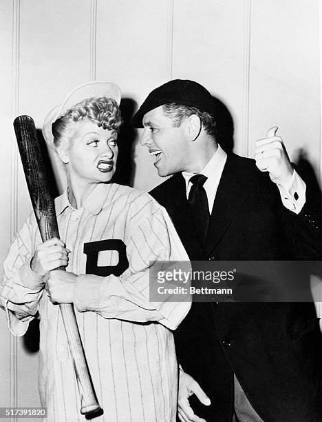 Publicity photograph of Lucille Ball and Desi Arnaz for their television program I Love Lucy.