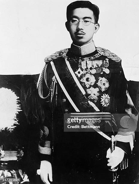 Japanese Emperor Hirohito in military uniform.